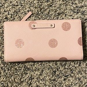 Kate spade small pink polka dot wallet